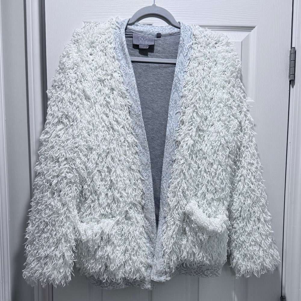 Women's Anthropologie Vanessa Virginia Shaggy Sparkly Jacket  M/L
